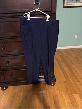 Alfred Dunner Navy Straight-Leg Trousers